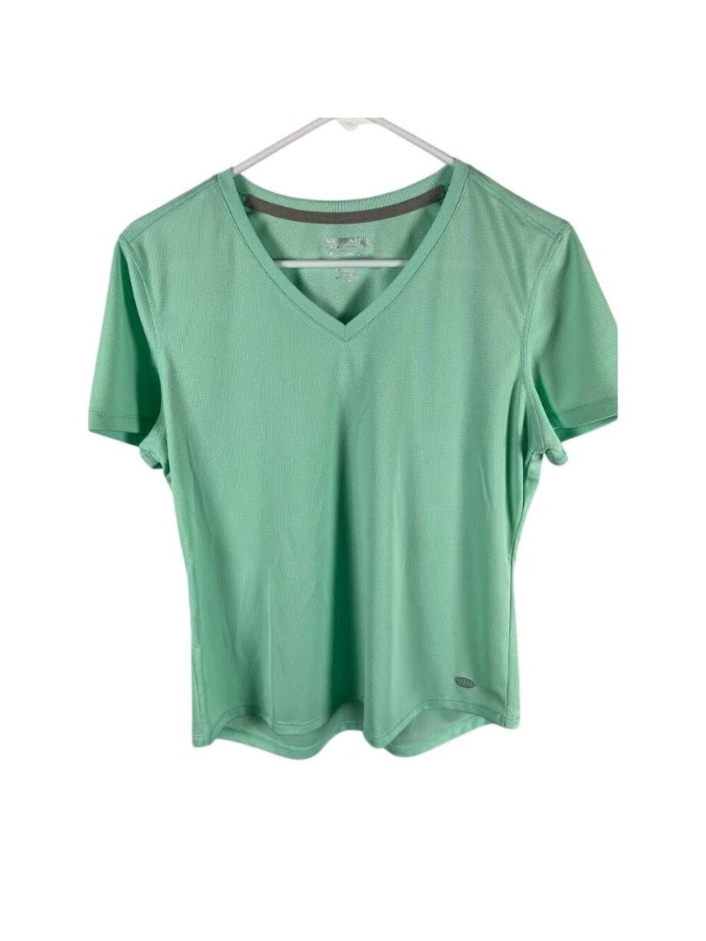 Reel Legends Womens Green Short Sleeve Blouse Size PL Petite Large Top